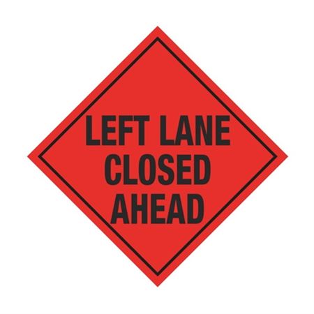 Left Lane Closed Ahead Sign